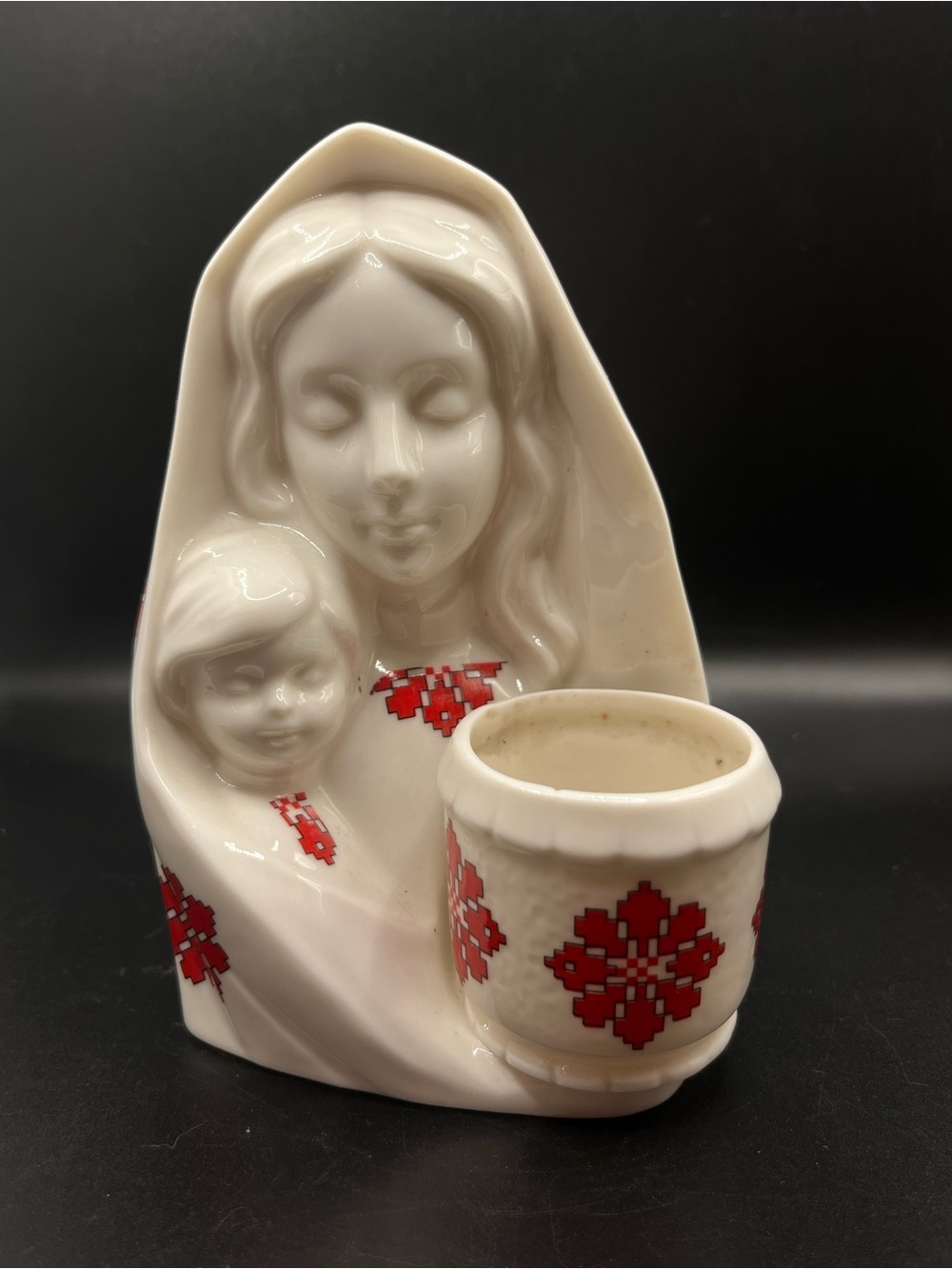 Vintage Ukrainian Ivory Madonna and Child 1960’s